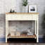 Two-Drawer Console Table with Open Storage Shelf for Entryway, Living Room, Hallway
