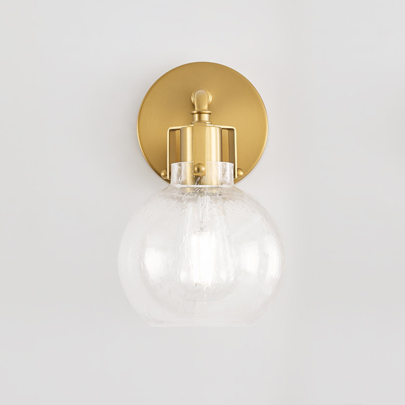 Clara 1 - Light Armed Sconce, Burnished Brass