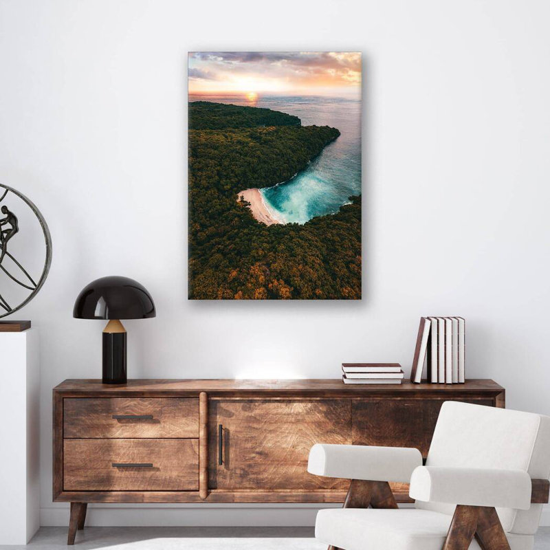 Décoration murale Indonésie, H 32 po x l 24 po x P 1 po, Cadre noir en métal