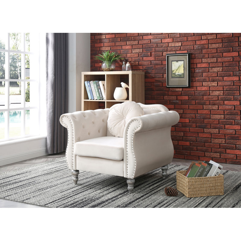Farney Velvet Swivel Armchair, Ivory Velvet