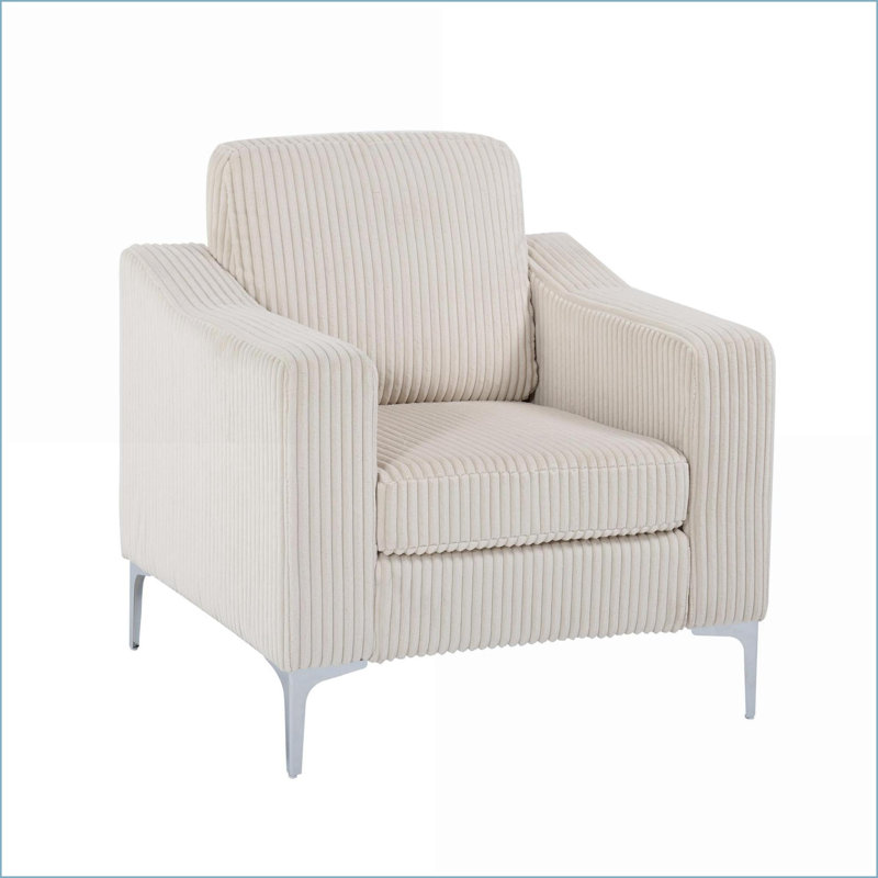 Canapé modulaire convertible avec accoudoirs, montage facile | Velours côtelé beige