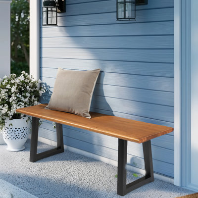 Patio Poplar Wooden Bench by Latitude Run