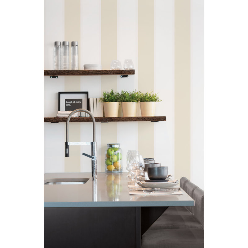 Donner 10m x 53cm Matte Wallpaper Roll, Beige/White/Cream