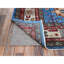 8'2"x10'3" Blue Hand Knotted Wool Super Kazak Geometric Medallions Rug 24BB905E2AD54000B95D962613DC1630