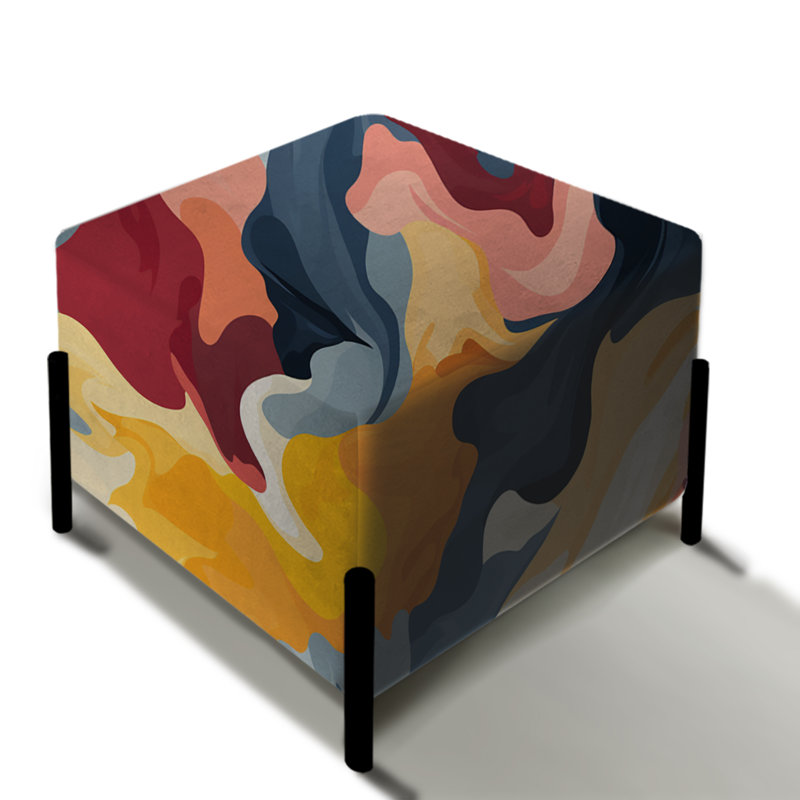 Artistic Expression - Camouflage Square Ottoman