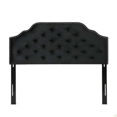 Tufted Upholstered Headboard Queen Size, Solid Wood Head Board With Durable Metal Legs
