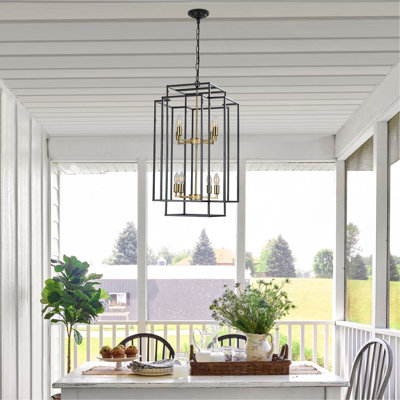 Lustre suspendu géométrique moderne de 18 lumières à 18 lumières, cadre en métal industriel, luminaire suspendu réglable pour le salon, la salle à manger