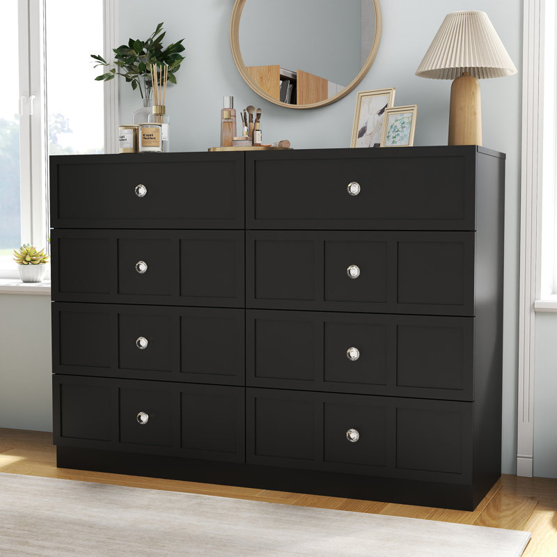 47'' W 8 - Drawer Double Dresser, Black