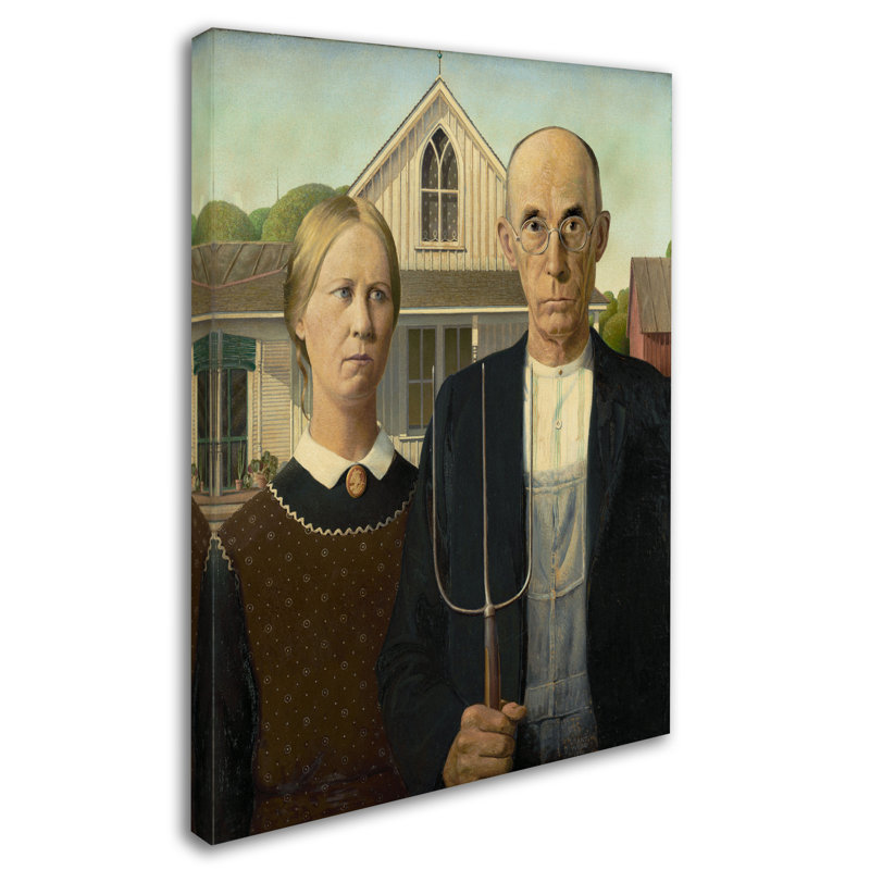 American Gothic Canvas Art by Grant Wood, 32" x 24"