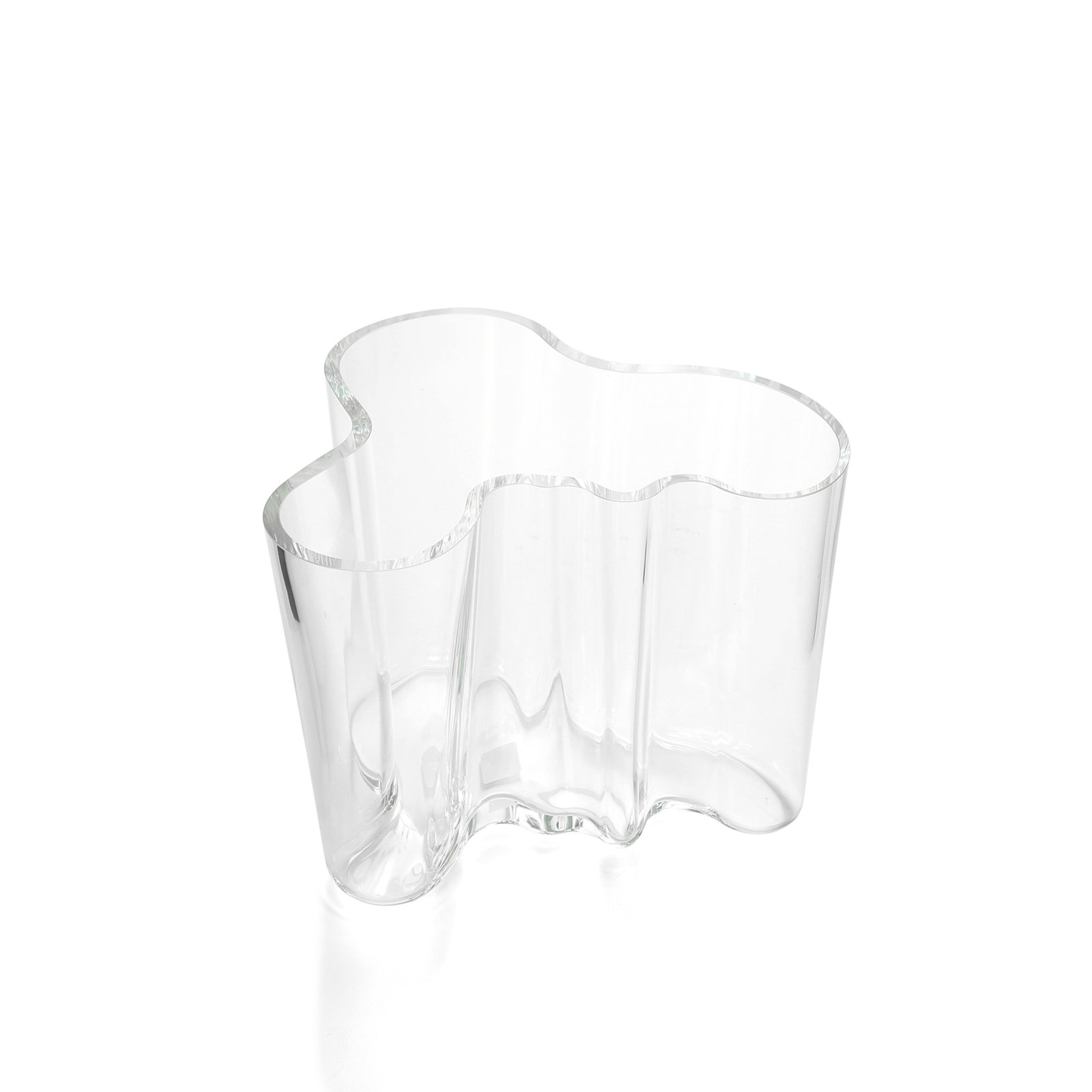 Aalto Glass Table Vase, Clear, 3.74" H x 4.49" W x 3.69" D