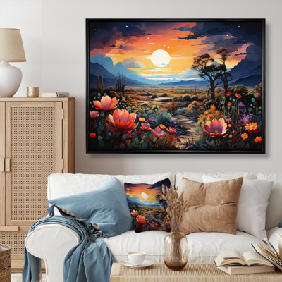 «Western Desert Serenade Pointillism Landscape I», reproduction sur toile