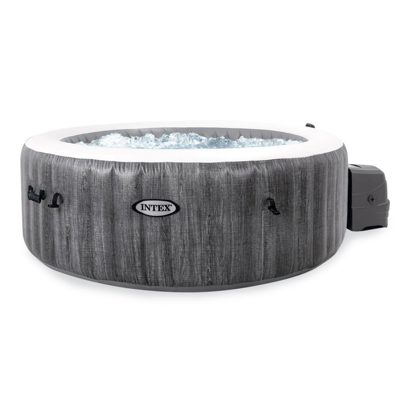 Spa gonflable rond gris à 4 jets pour 4 personnes Intex
