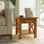Table de bout carrée contemporaine en bois massif l 21 po avec tiroir Kitchener