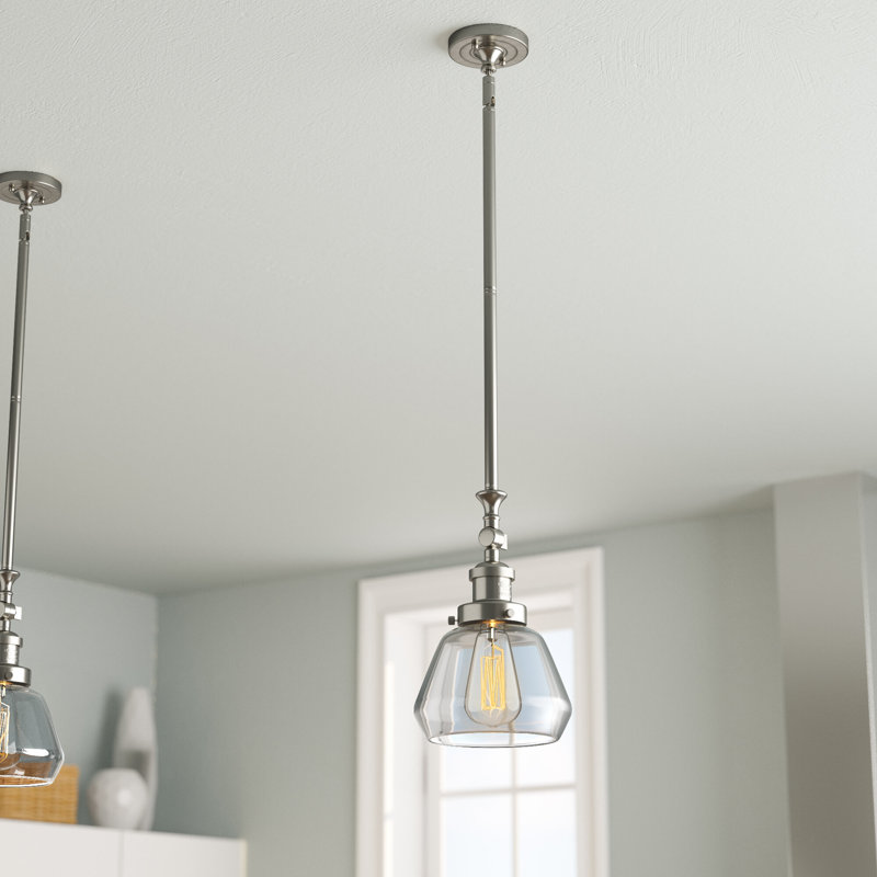 Luminaire suspendu en forme de dôme à 1 lumière Chill, Transparent, Or satiné