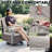 Winston Porter Industrial Style Patio Swivel Glider Chair & Fire Pit Set-445096029