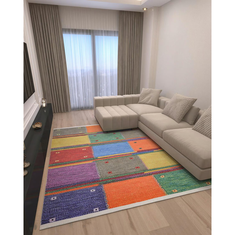 Tapis intérieur / extérieur en coton Srinidhi, Tapis de couloir 2 pi 7 po x 6 pi 7 po