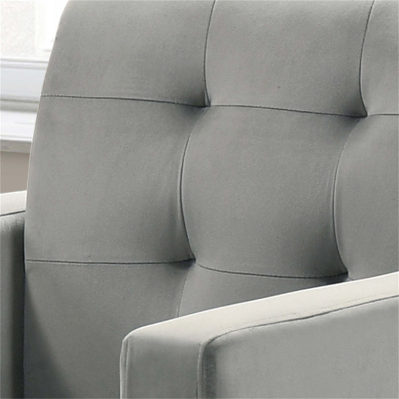 Fauteuil d'appoint en velours capitonné de 27,5 pouces avec capitonnage Hale pour ajouter élégance et confort à tout espace de vie.