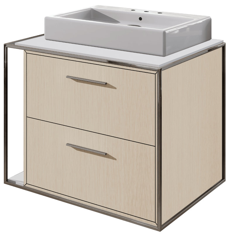 Aquagrande 18.5'' L Bathroom Sink, 3 Hole - 8" Centers