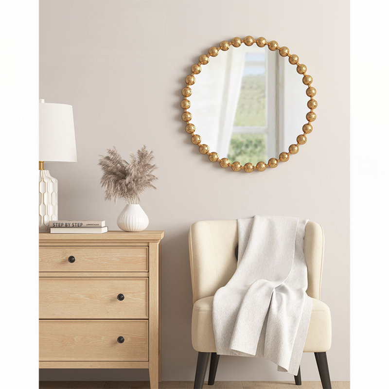 Miroir mural rond P 27 po, Doré, 27 po x 27 po