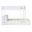 Lit superposé Twintwin avec bureau de rangement, lit gigogne simple et prises de courant, blanc - chambre à coucher moderne indispensable pour les familles