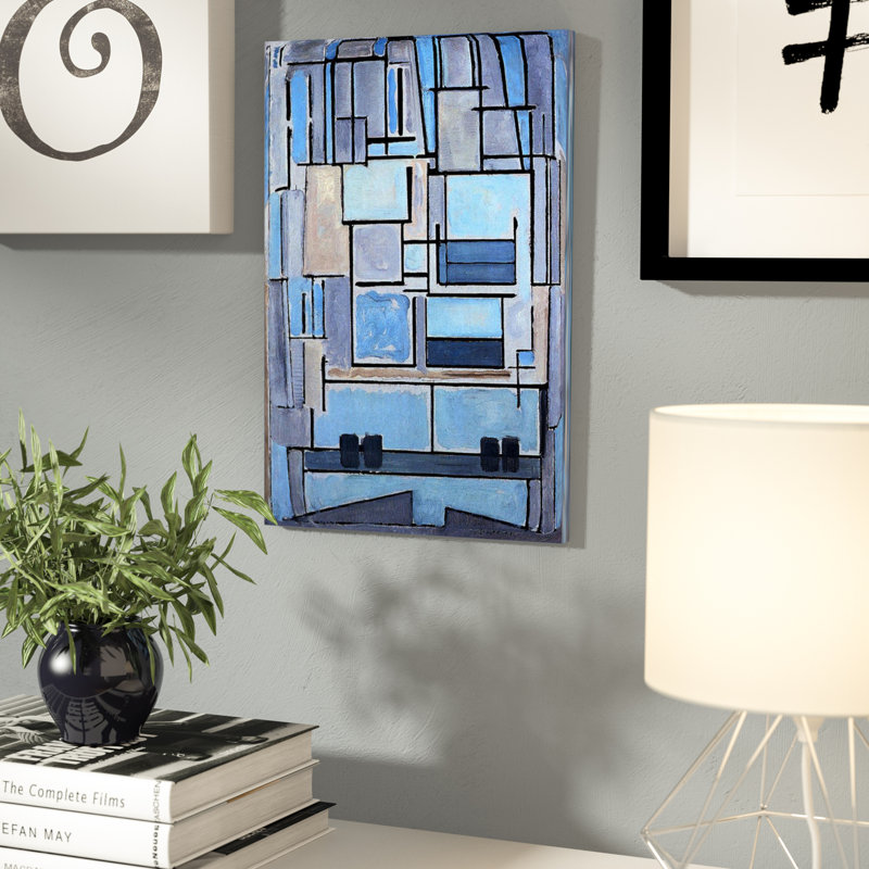 «Composition No. 9, 1914» par Piet Mondrian - reproduction d'art sur toile, Toile, H 12 po x l 8 po x P 0,75 po