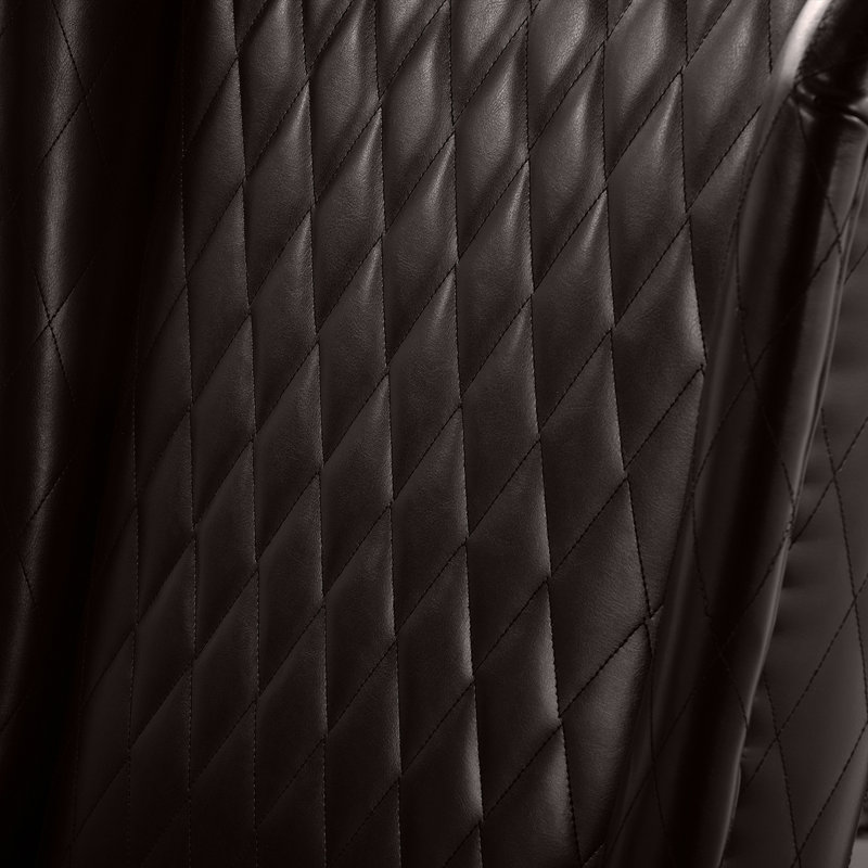 Upholstered High-Back Accent Chair Wingback Chair, Brown Faux Leather, 1 