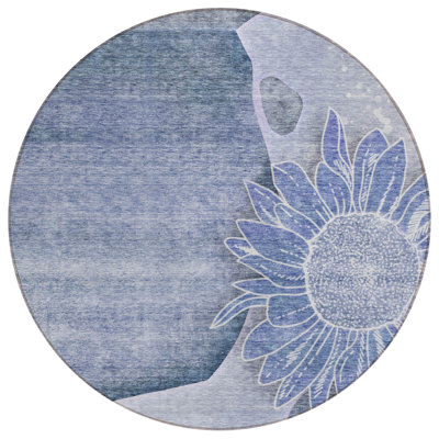 Tapis rond 8 po Indigo