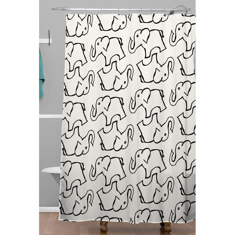 Rideau de douche simple darling éléphants allyson johnson