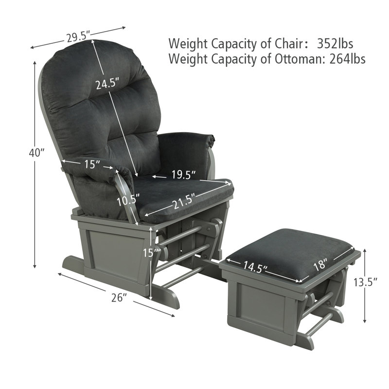 Chaise berçante Abdifatah, Gris foncé