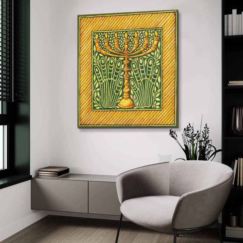 «Année juive candélabre avec les mains» par Andrea Strongwater, art mural en verre acrylique, H 36 po x l 36 po x P 0,2 po