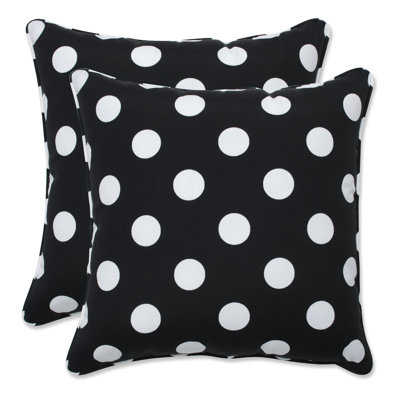 Polka Dot Red Polka Dots Outdoor Reversible Throw Pillow