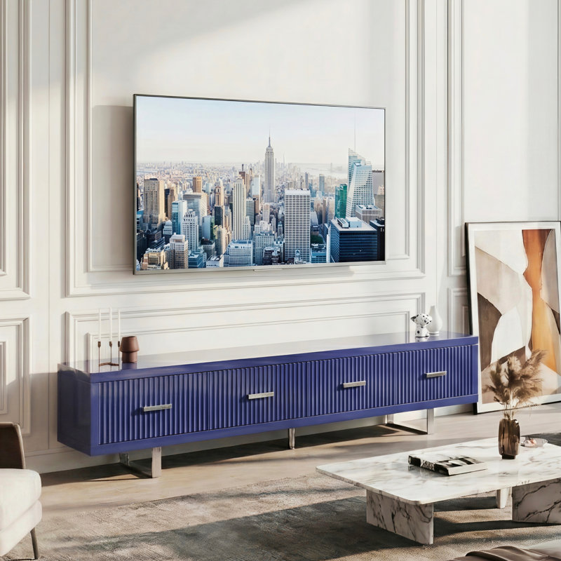 Meuble télé 78,7 po Modern, Bleu