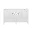 U_STYLE Buffet de rangement blanc de 55,1 po avec 4 portes, tablettes réglables et tablette ouverte - Buffet moderne pour le salon, la salle à manger, le couloir ou le bureau