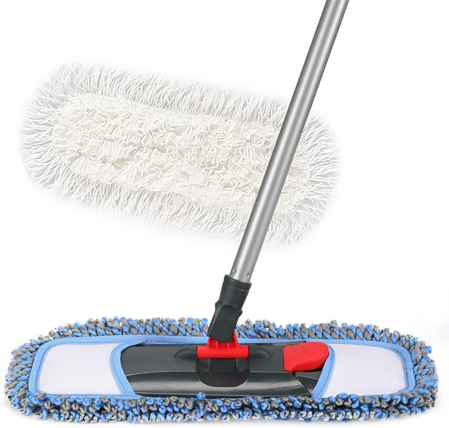 CLEANHOME Dust Mop for Floor Cleaning Microfiber Professional Dry & Wet Flat for