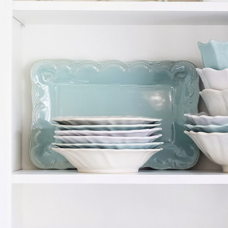 Incanto Stoneware Platter, Aqua