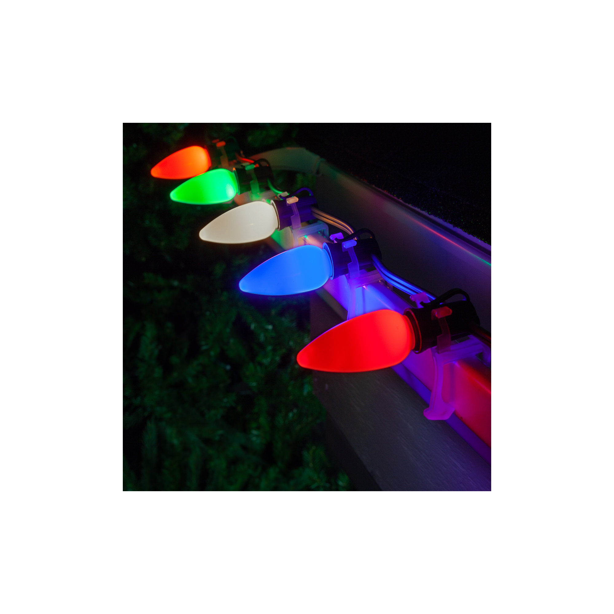 Shatterproof Smooth C9 OptiCore LED Christmas String Lights, 50, Multicolor