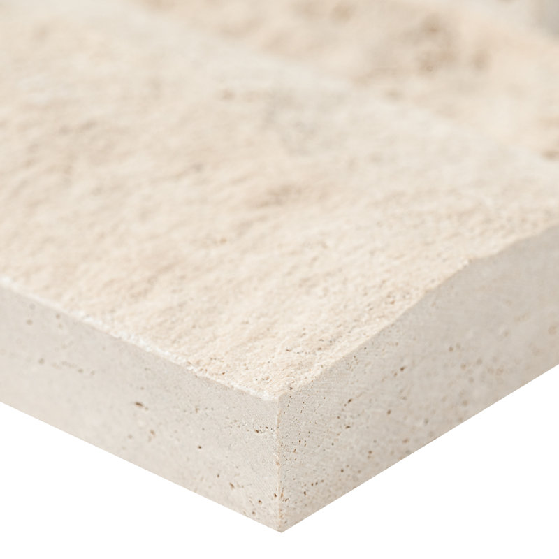 Panneau de faïence à panneau divisé en pierre naturelle 9 po x 24 po RidgeStaks, Crème Casella