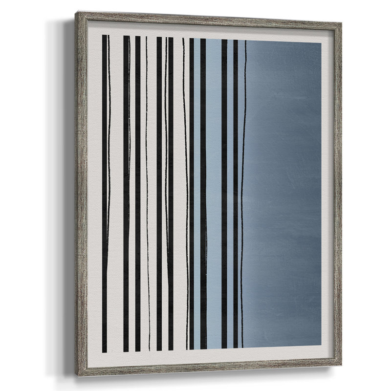 «Abstracto Azul I», reproduction encadrée - bois massif, H 11 po x l 9 po