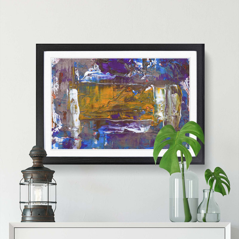 Abstract Art Painting Vol.143 by S.Johnson - Picture Frame Painting Print, Black Framed, 48cm H x 65cm W x 2cm D
