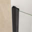 Porte de douche pivotante 30 po x 72 po, cadre en aluminium noir mat, demi-cadre, film en verre trempé anti-déflagrant de 1/4 po (6 mm), poignée en acier inoxydable