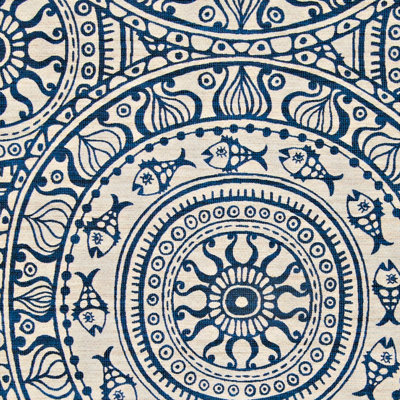 Tapis rectangulaire lavable pour l'extérieur Southwestern en bleu / beige