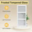 Porte de grange coulissante en verre givré H 84 po - Porte de placard intérieure en MDF et bois massif 3-Lite avec trousse de quincaillerie d'installation-70188498-126173215