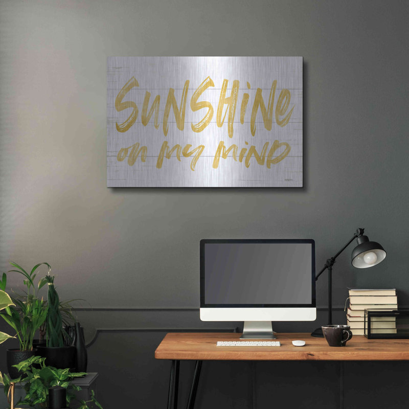 Art mural en métal «Sunshine On My Mind» par Trinx, H 24 po x l 36 po