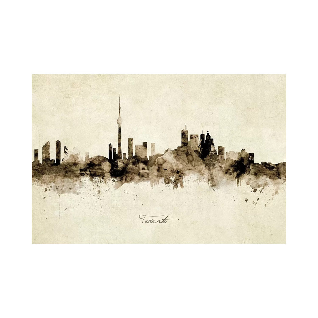 Toronto Canada Skyline by Michael Tompsett - Wrapped Canvas Painting