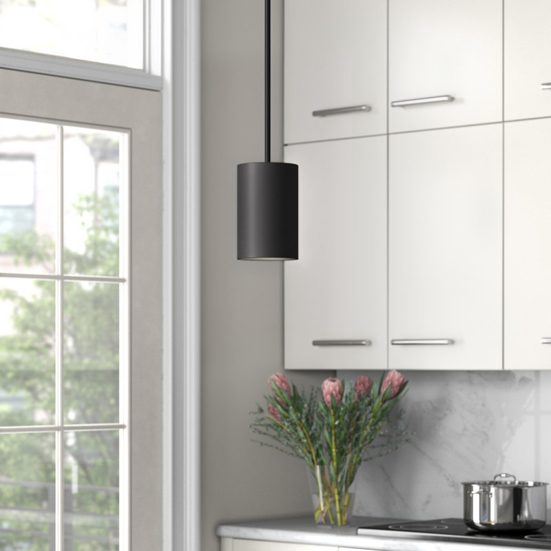 Courter 1 - Light Single Pendant, Matte Black, 6.5" H x 4.5" W x 4.5" D, Replaceable LED