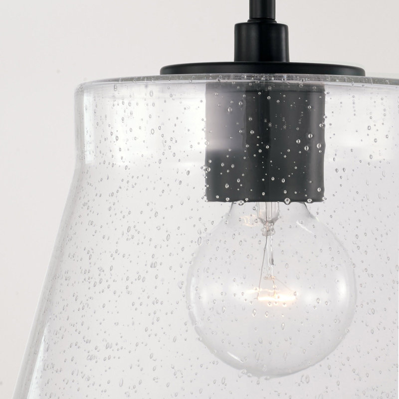 1 - Light Single Pendant, Matte Black