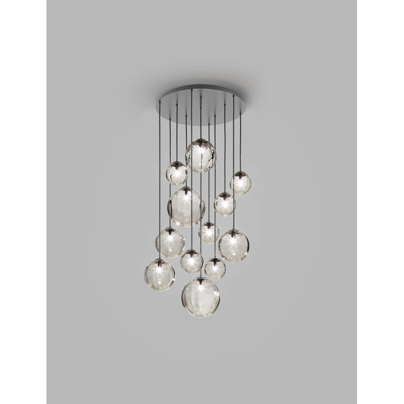 Puppet 12 - Light Pendant, Smoky Transparent, Matte Black