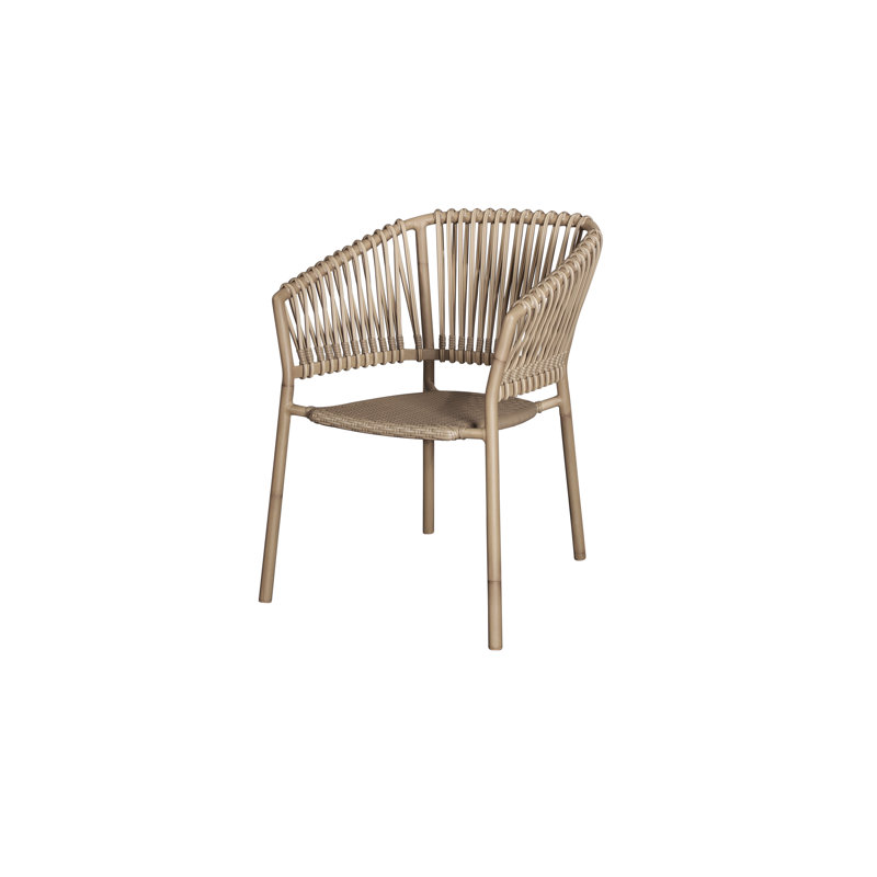 Ocean Stacking Patio Dining Armchair Frame with Cushion, Dark Green
