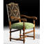 Upholstered Arm Chair in Green/Black