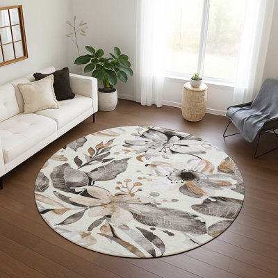 Machine Washable Indoor/Outdoor London ACN2260 Floral Rug